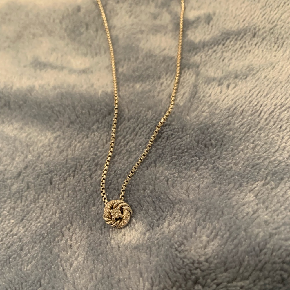 David Yurman silver Diamond petite infinity necklace